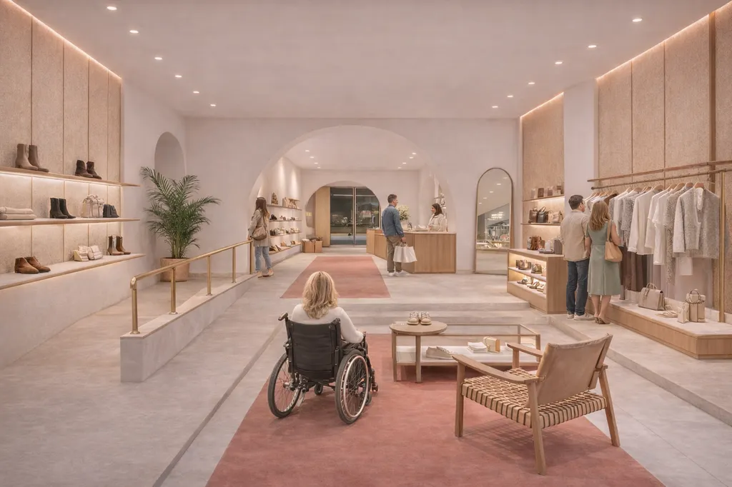 Mise en conformité PMR et agencement de boutique prêt à porter à Bordeaux avec architecte d'intérieur