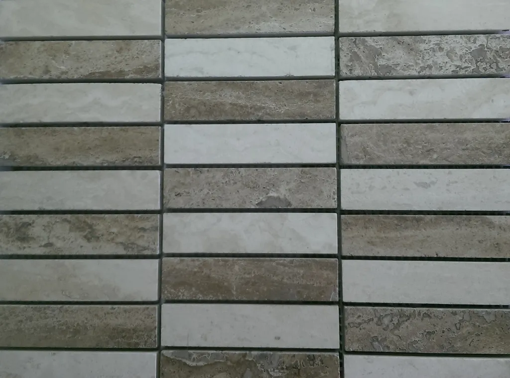 mosaique en pierre travertin beige brun