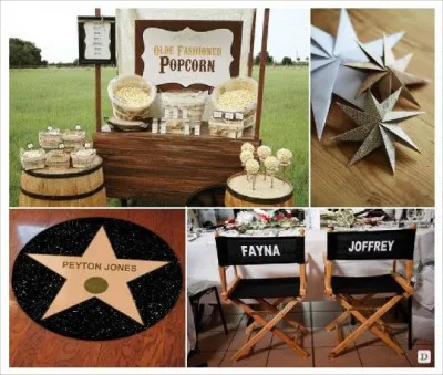 Des Idées décoration originales pour un mariage chic sur le thème du cinéma en Ile-de-France et Paris