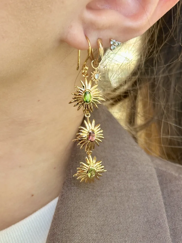 Offrir des boucles d’oreilles fleurs et pierres naturelles Aufildelo au style lumineux à Dieppe chez La Boutique de Pauline