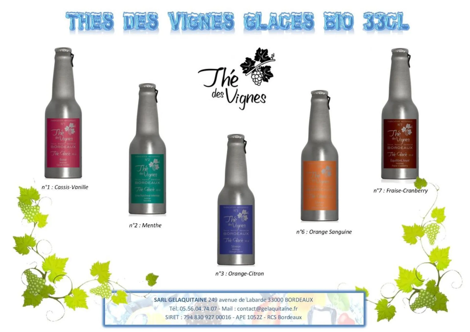 THE DES VIGNES GLACE BIO 33CL BORDEAUX