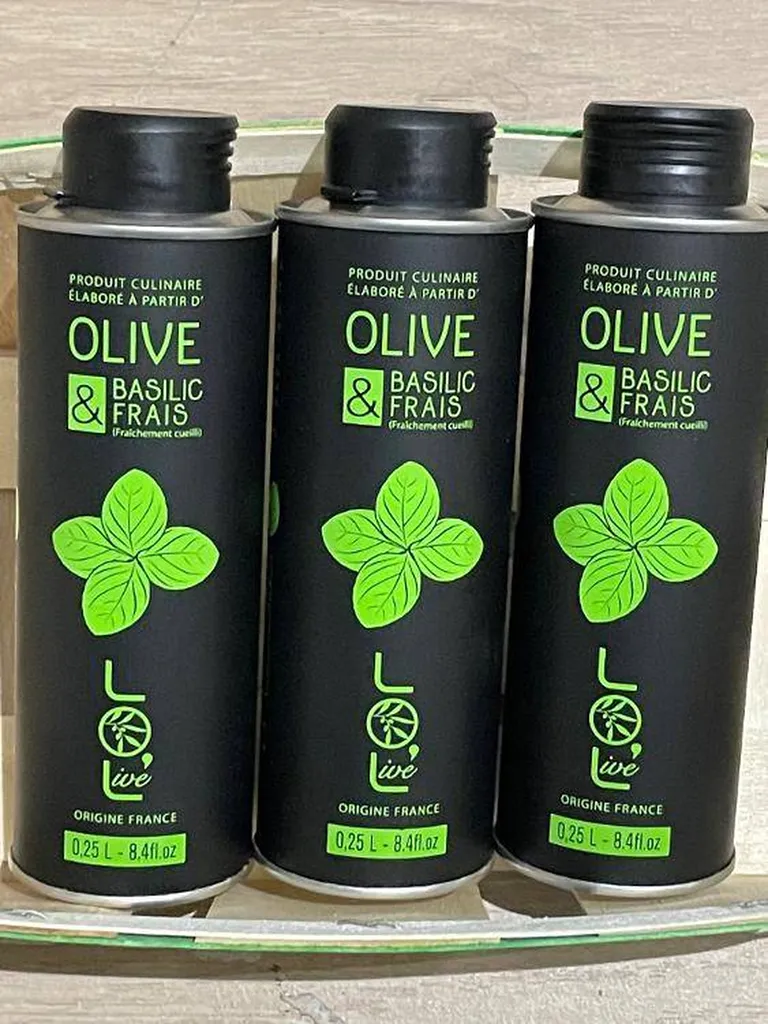 Huile Olives aromatisée au Basilic Maison Leydier 0,25lt