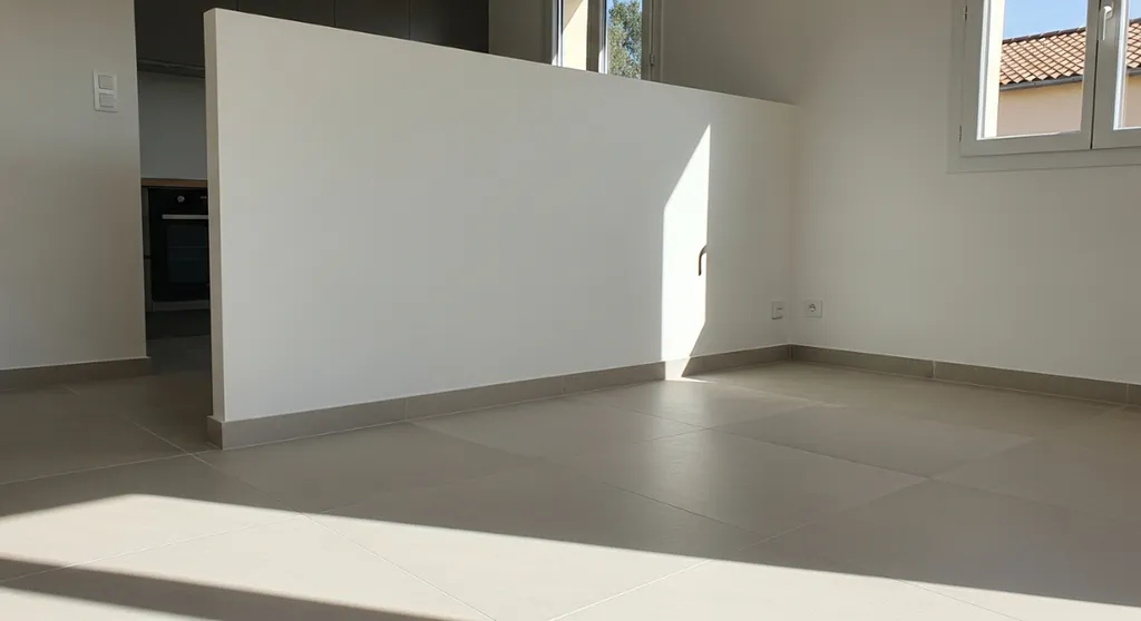 Entreprendre une rénovation intérieure globale avec pose de cloisons Placostyl et pose de carrelage grand format à Aubagne