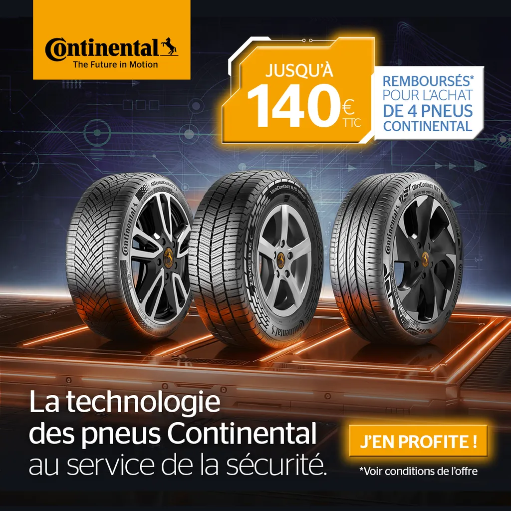 Jusqu'à 140€ remboursés pour l'achat de pneus Continental chez Caudebec Automobiles proche Lillebonne