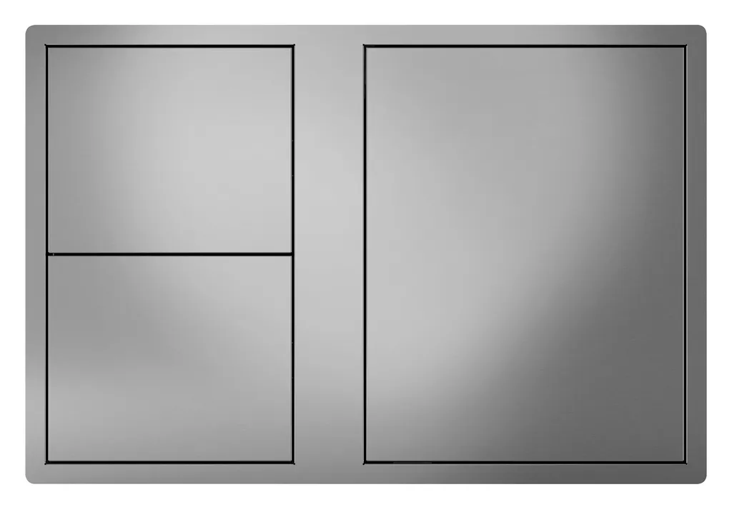 Porte simple avec double tiroirs en acier inoxydable