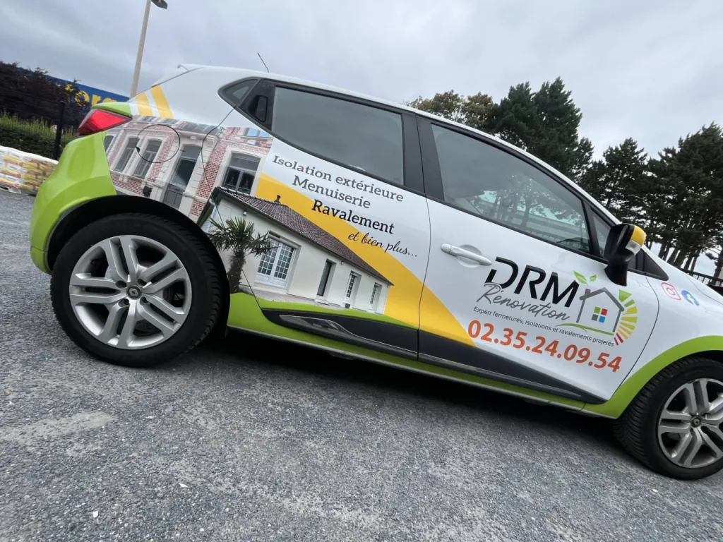 Les nouveaux flocages aux couleurs de votre entreprise DRM RENOVATION