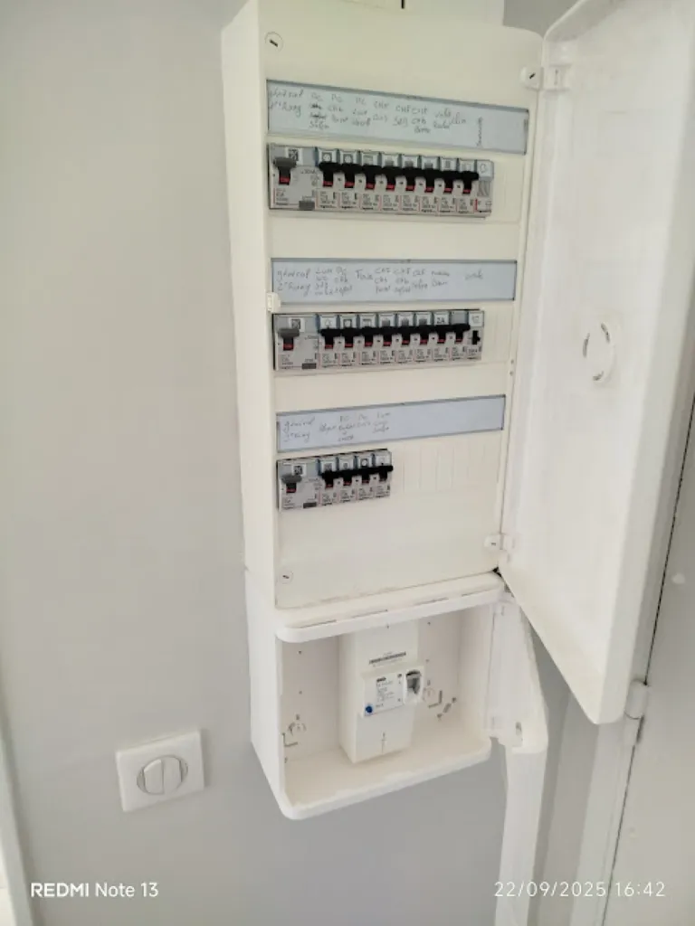 pose d'un disjoncteur différentiel  EDF 60A 500mA avec porte à Montpellier