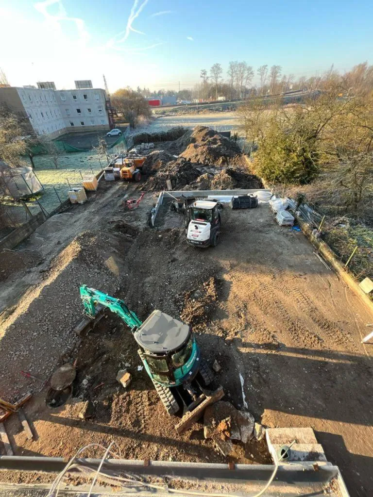 Création d'une terrasse extérieure pour une maison à Geispolsheim, près de Strasbourg 