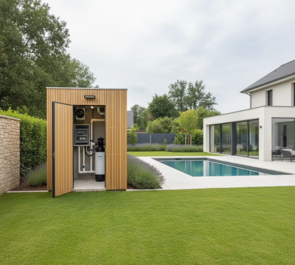 Rénovation d'un local technique d'une piscine dans une maison d'architecte à Mérignac - Areva Piscine