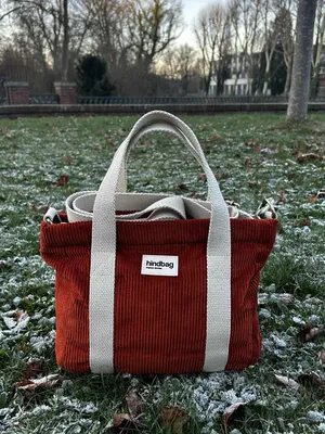 Sac Hindbag Louise en velours côtelé brique