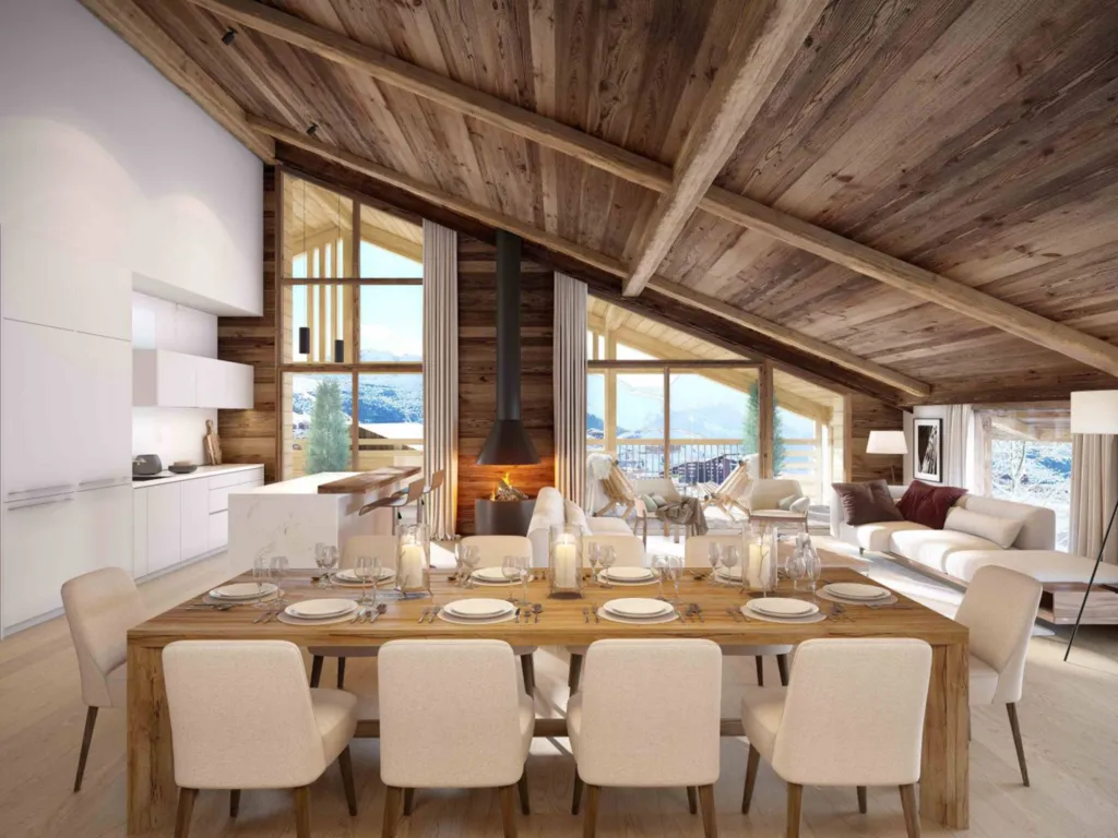 Appartements neufs du T2 au T5 avec une cuisines entièrement équipées et vues sur le domaine skiable à L'Alpe d'Huez (38)