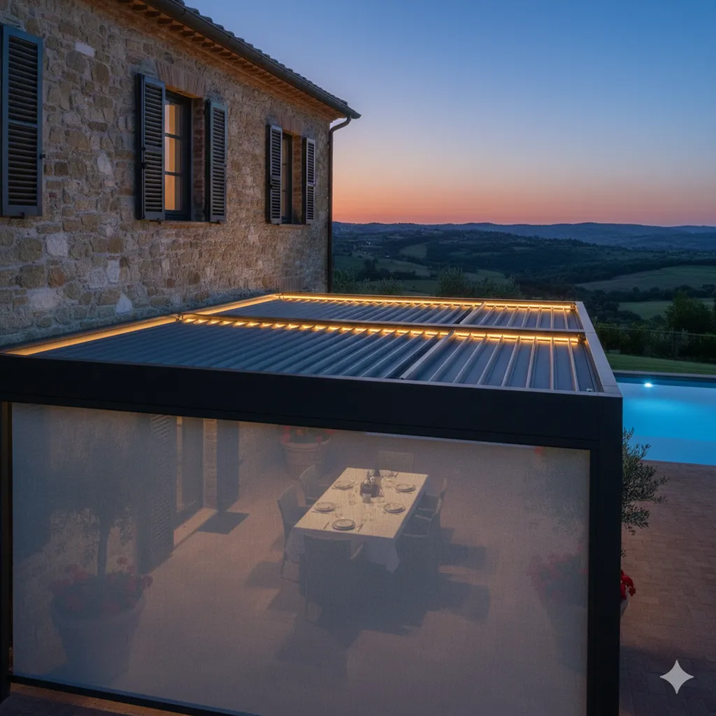 Pergola en aluminium avec store intégré