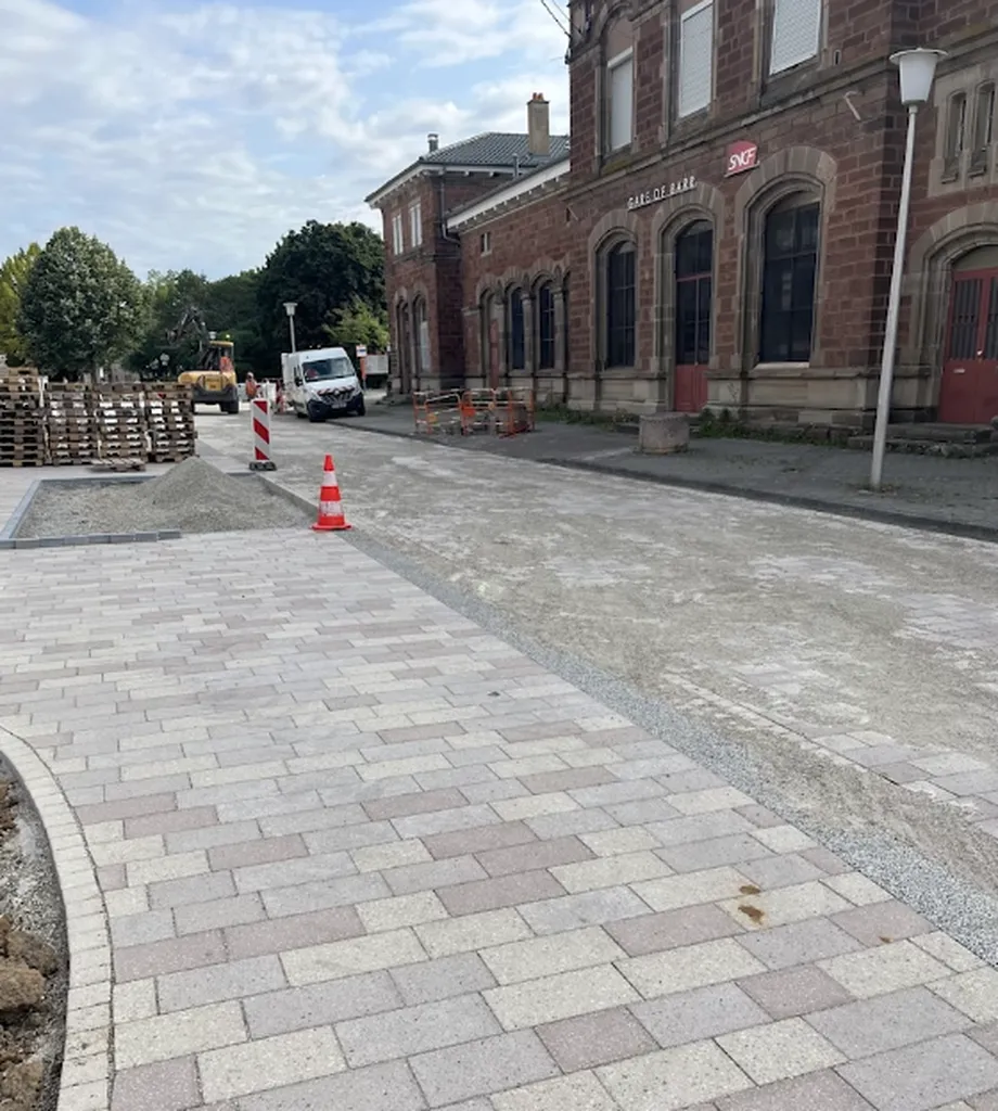 Revêtement de sol urbain en pavés