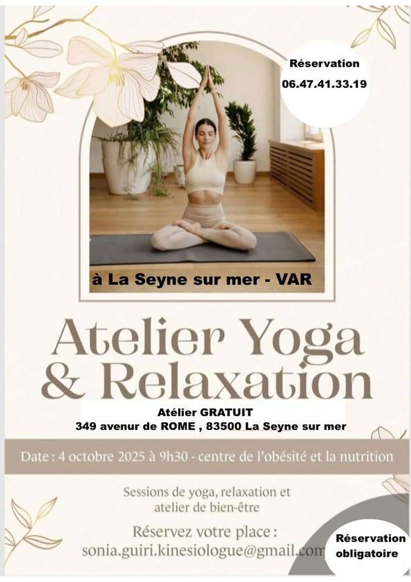 Atelier Yoga & Relaxation au Centre de l’Obésité et de la Nutrition