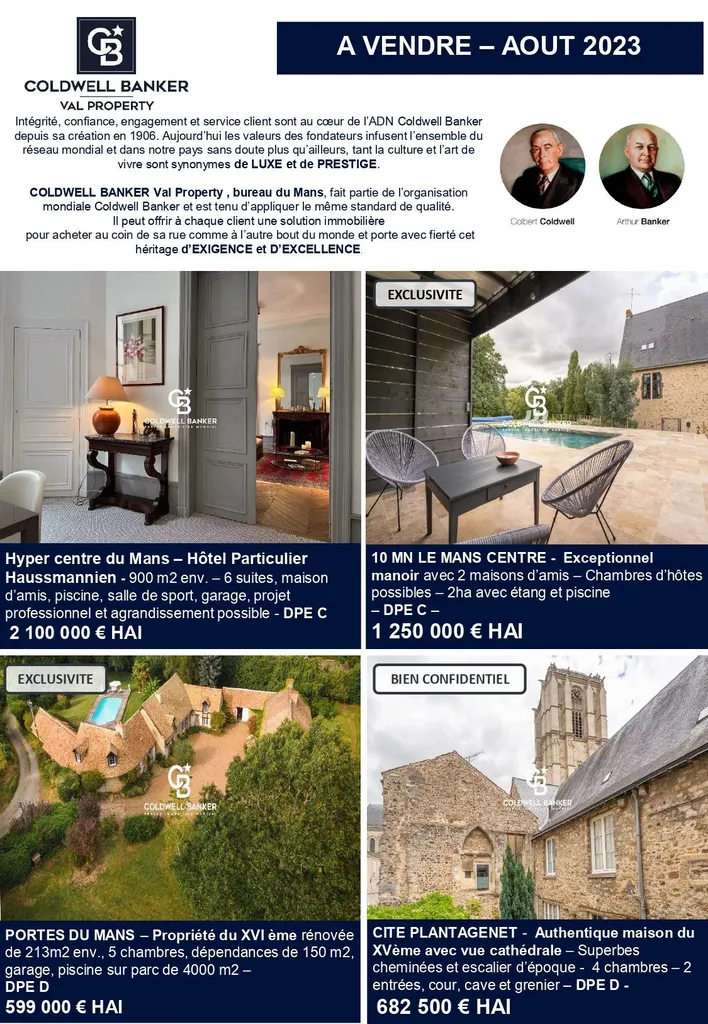 Sarthe - Le Mans: châteaux et maison à vendre