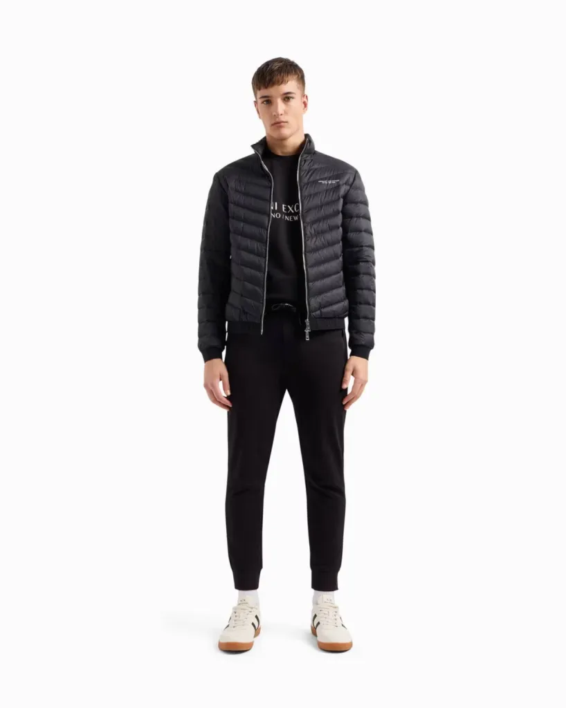 Doudoune avec manches Armani Exchange noire : le choix mode masculine urbaine à Dieppe