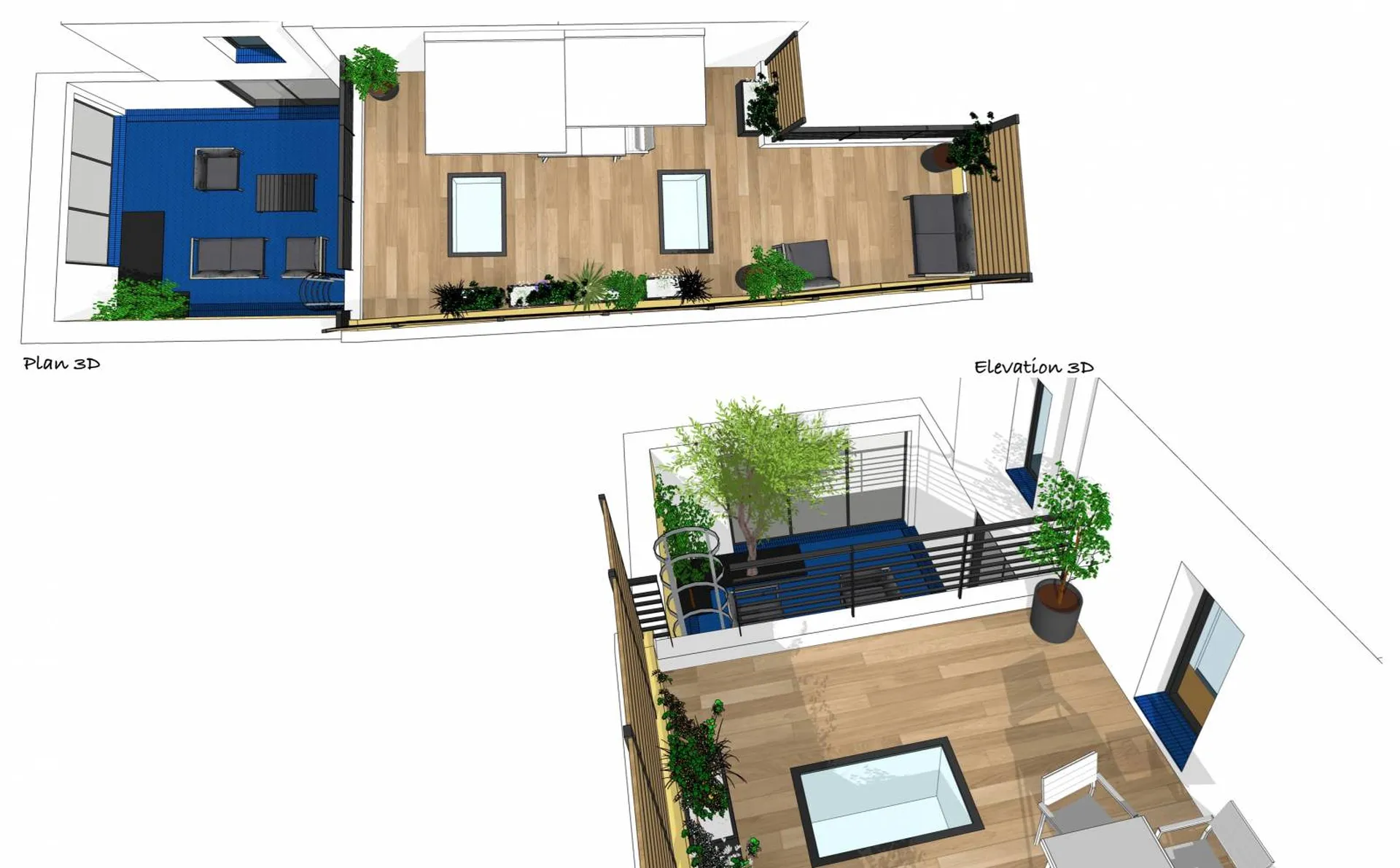 Mission complète par architecte d’intérieur et architecte paysagiste dans une maison avec patio à Bompard 13007 Marseille