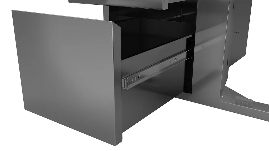 Porte simple avec double tiroirs en acier inoxydable