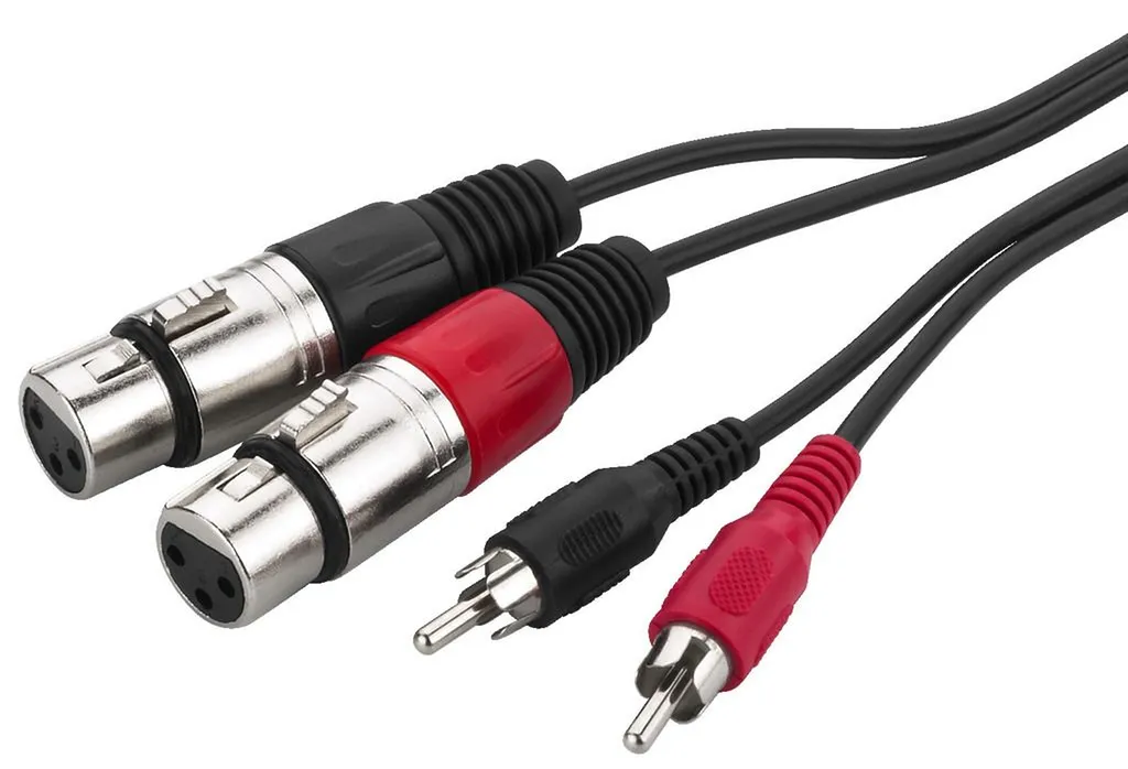 CORDON AUDIO 2 X RCA MÂLE / 2 X XLR FEMELLE, 1 M