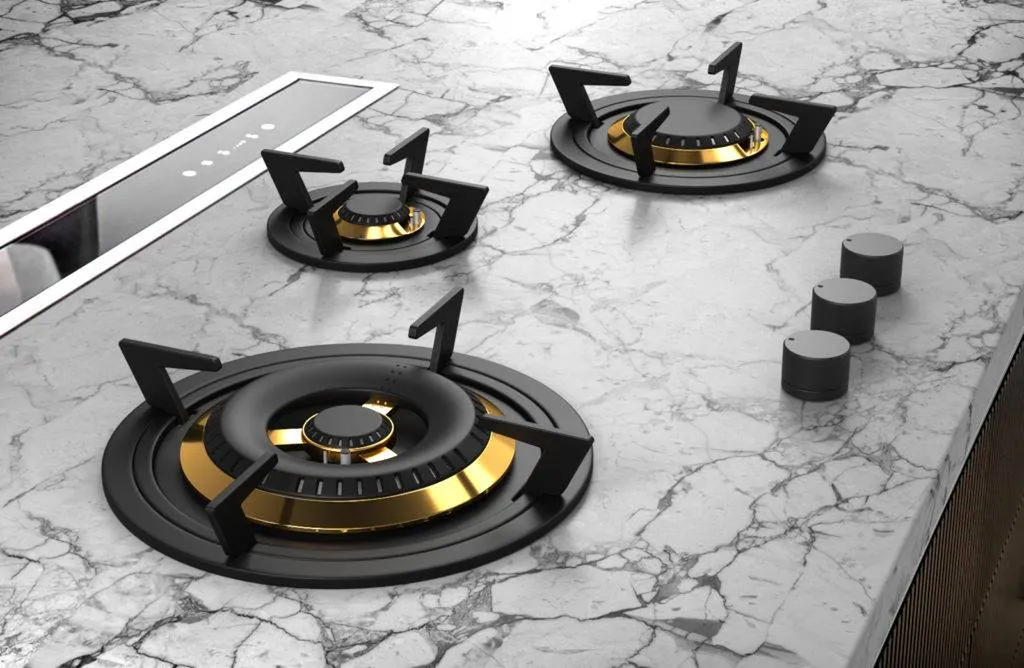 Bruleur gaz individuel en finition laiton Tulip Cooking Mégève