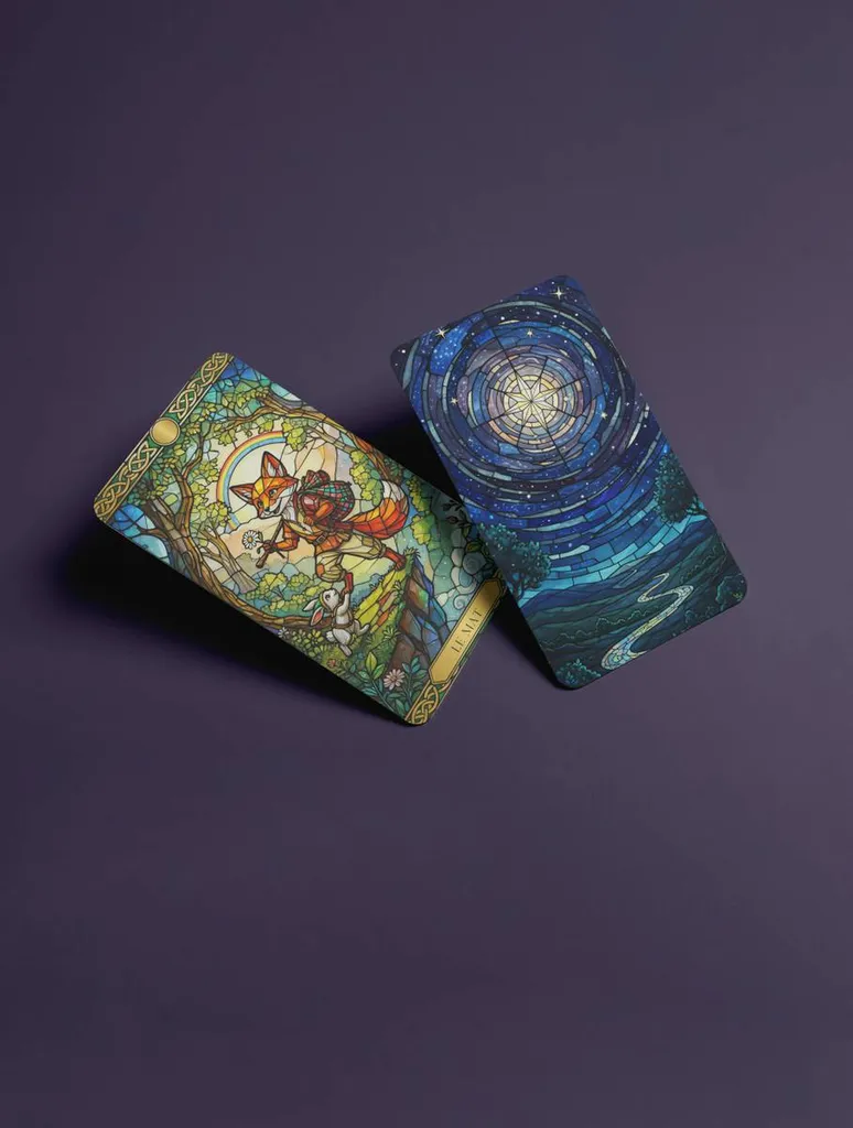 carte de tarot la lune animal de foret graphiste bordeaux