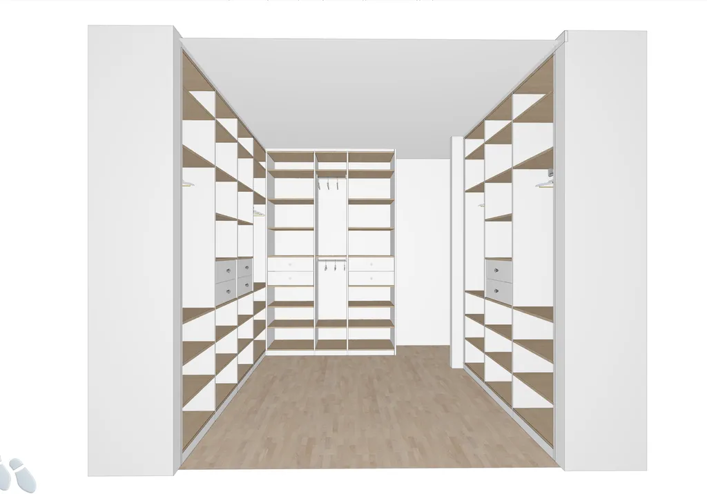 Dressing sur mesure blanc et bois à Bouloc, près de Toulouse : conception 3D