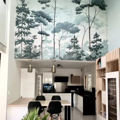 Cuisine intégrée dans la pièce de vie avec esthétisme et praticité, par l'Atelier D, architecte d'intérieur à Bordeaux