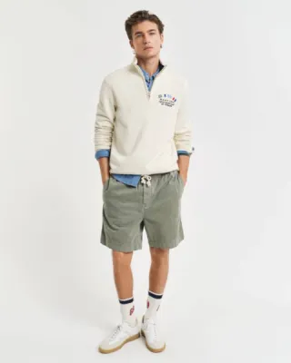 Short homme Gant Sunfaded : regular ou décontracté kaki pour l'été normand à Dieppe chez La Suite by Urban Chic