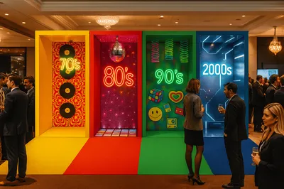 location décor événementiel retour vers le futur sur les décennies 70', 80',90',2000' Pictiz Marseille