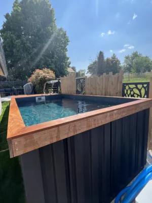 Installation de piscine conteneur à Brumath au nord de Strasbourg CLK