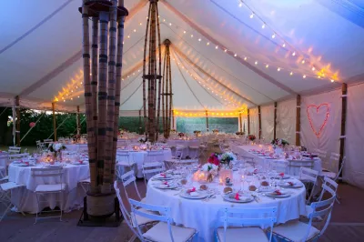Reception hall for a Provencal wedding 