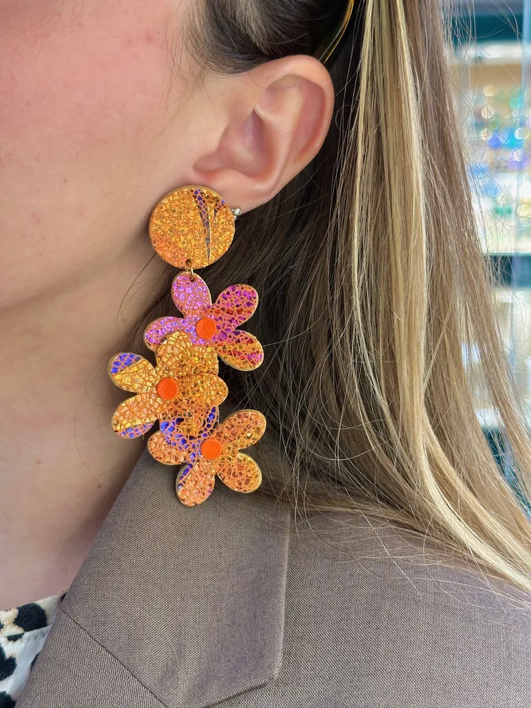 Boucles d'oreilles nénétte fleurs de la créatrice Elufée