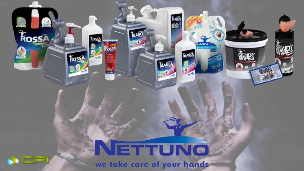 Nettuno crème lavante et lingettes nettoyantes pour professionnel CPI Hygiène