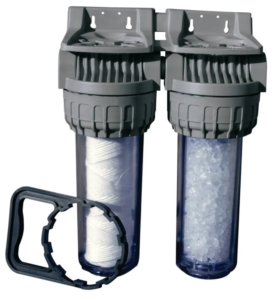 Filtre duo avec cartouche anti-sédiment 20µ et polyphosphate à Caudebec en caux