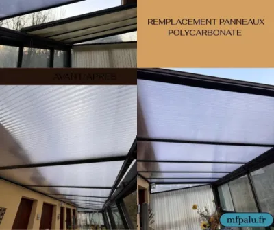 Remplacement de panneaux polycarbonate pour une verrière de terrasse en Haute-Garonne