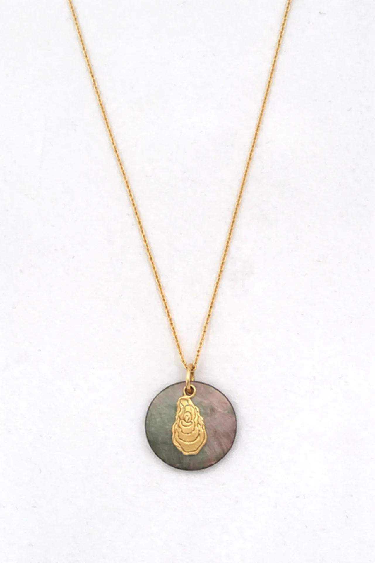 Collier Bassin d’Arcachon Argent 925 Doré & Nacre Noire – Bijouterie Or Ligne La Teste-de-Buch