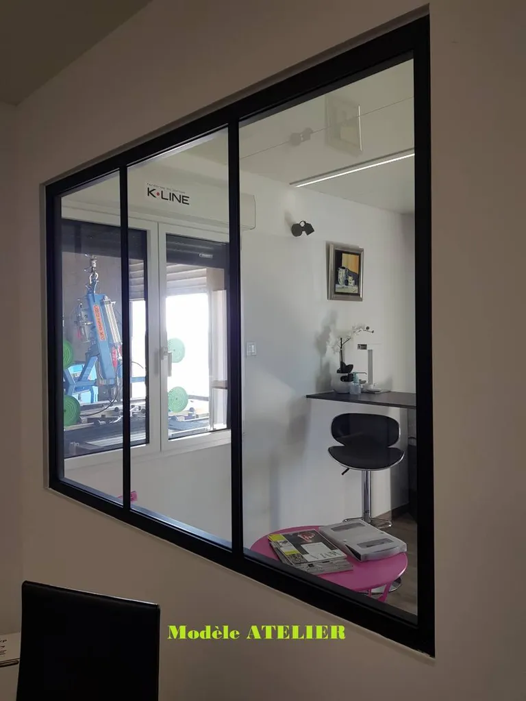 Verrière aluminium pour atelier ou cuisine