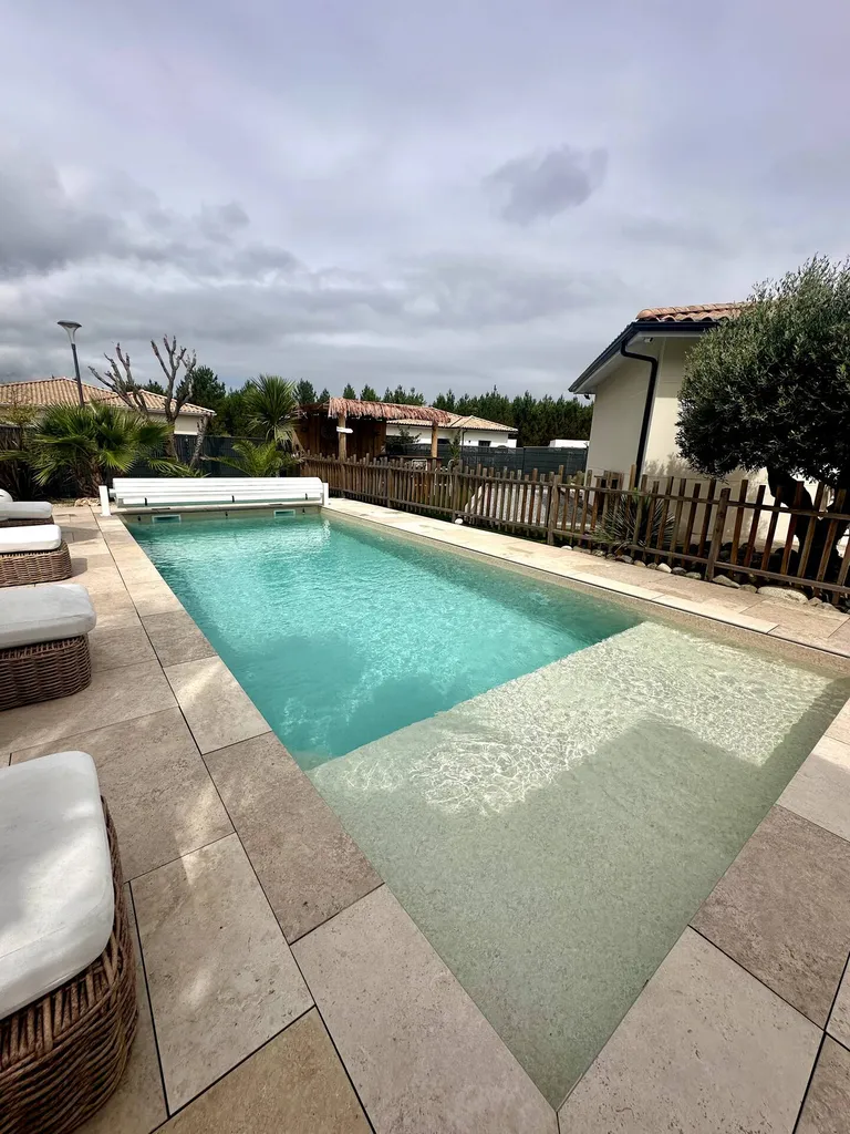 Location villa 8 personnes avec piscine et jacuzzi à Mios sur le Bassin d’Arcachon