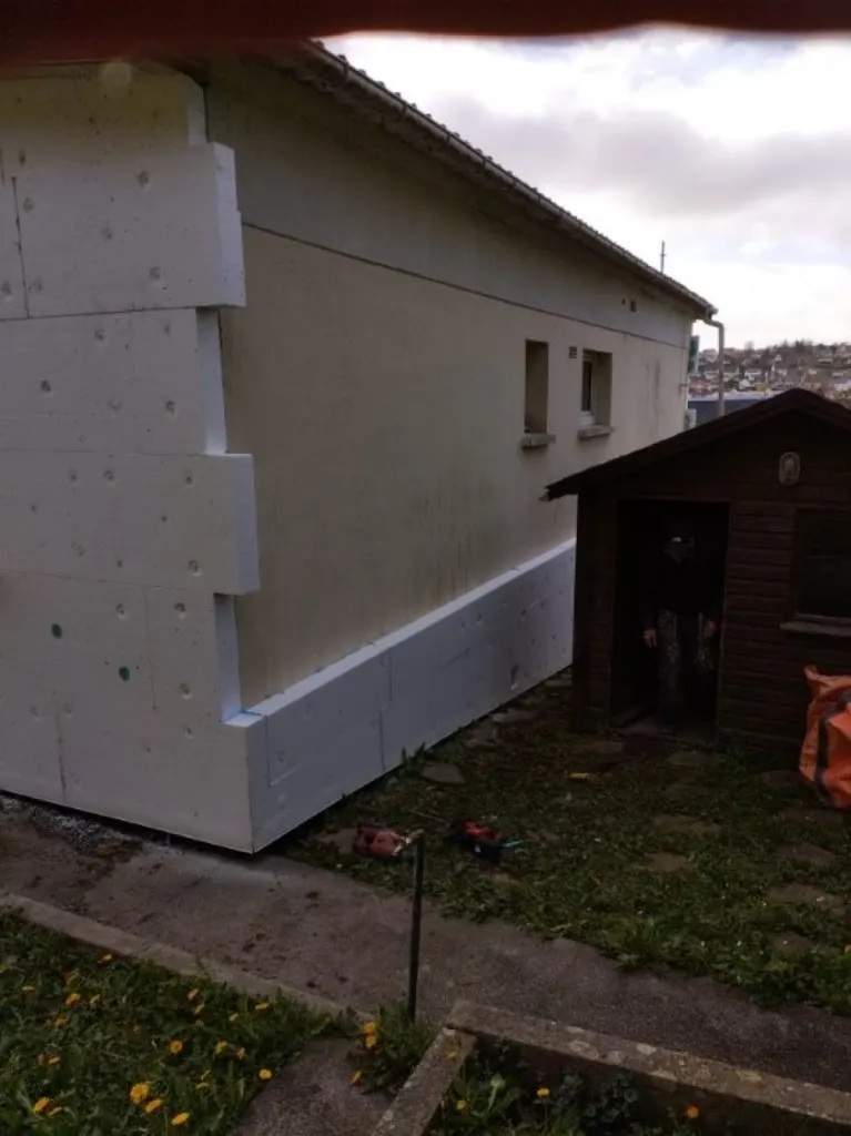 L'isolation extérieure par enduit sur isolant maison individuelle  Le Havre 76