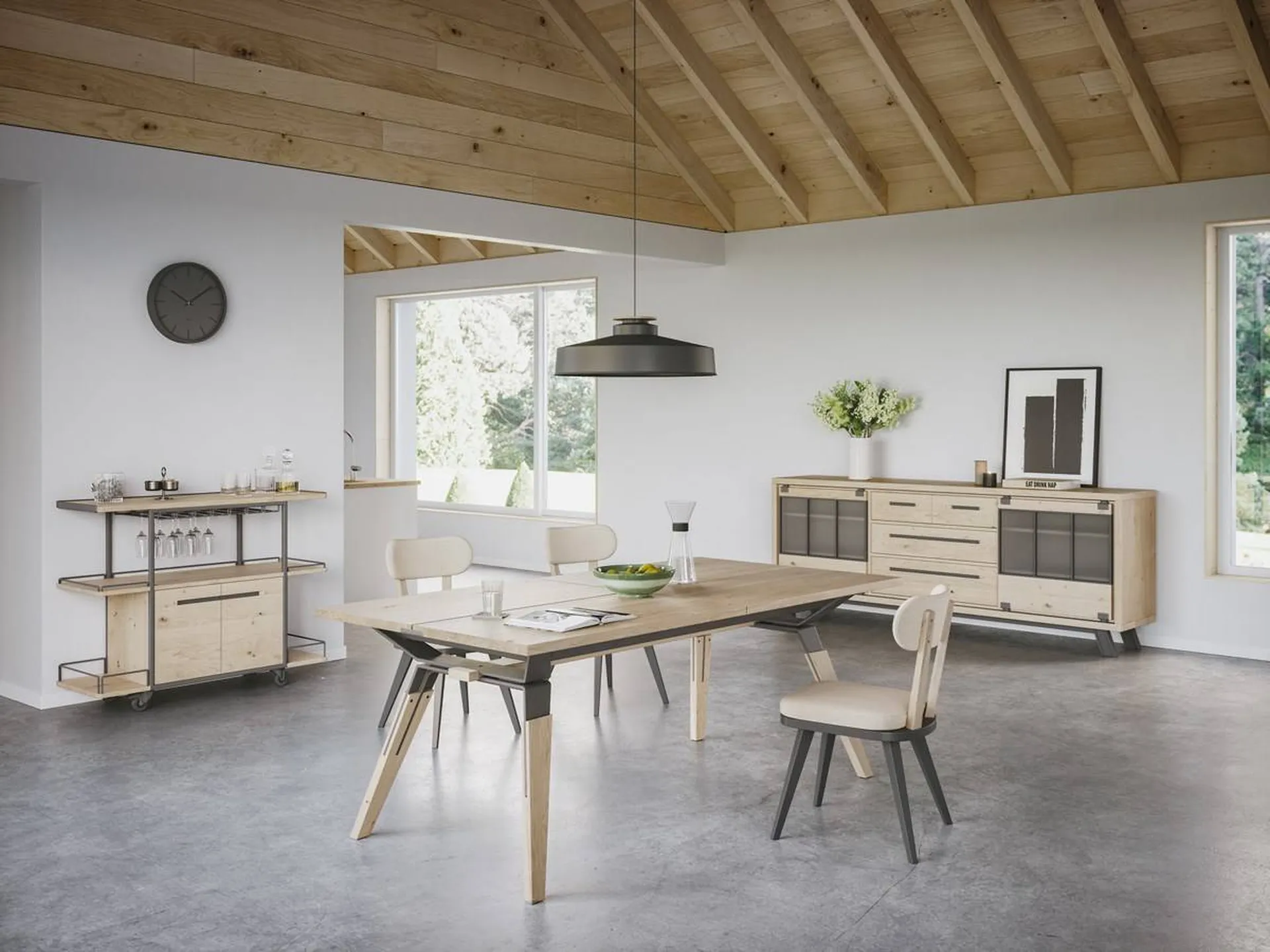 Vente d'une salle à manger complète en chêne SAINT JAMES