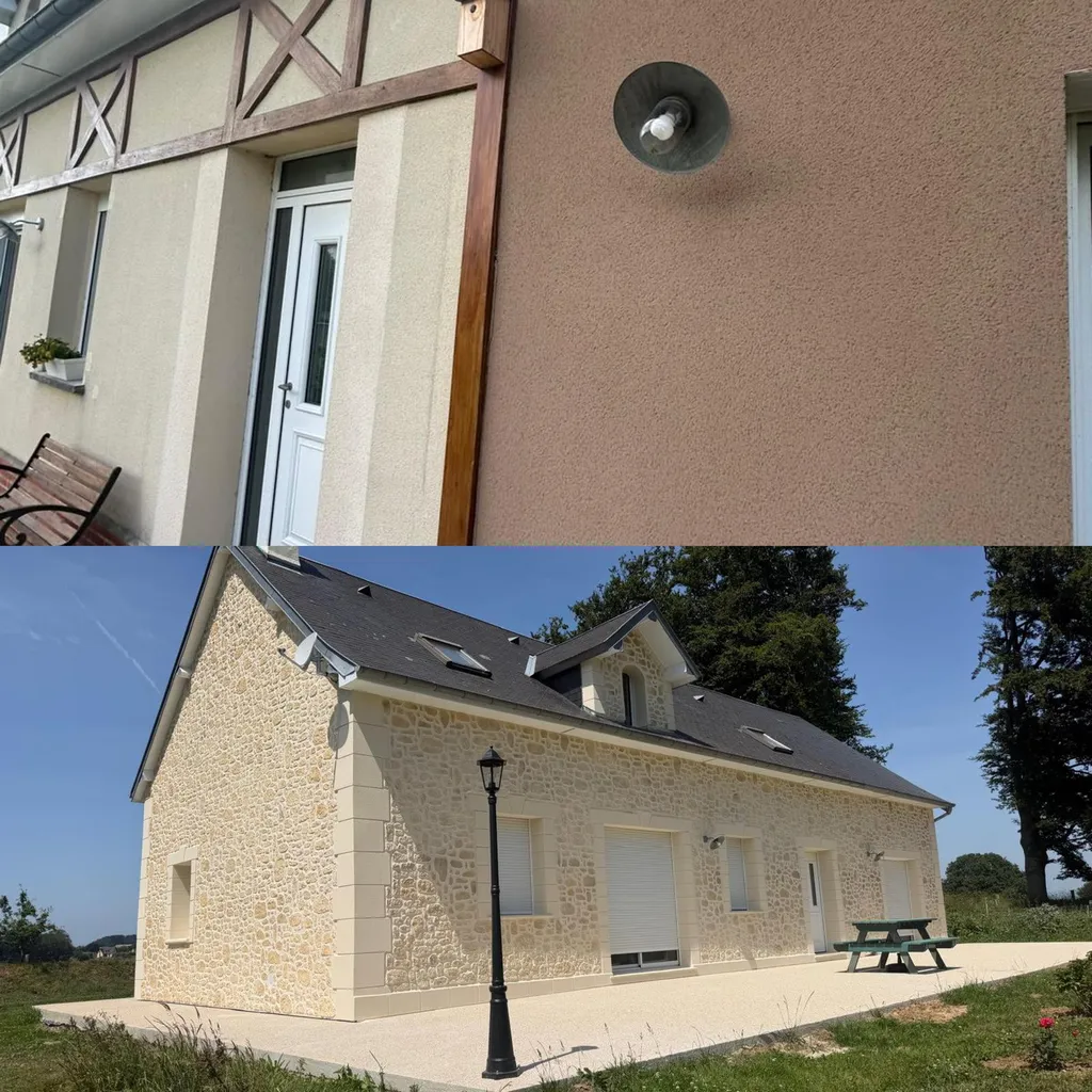 Société spécialisée dans le ravalement projeté à la chaux finition aspect pierre en Seine-Maritime : Transformez votre maison avec nos ravalements décoratifs sur mesure