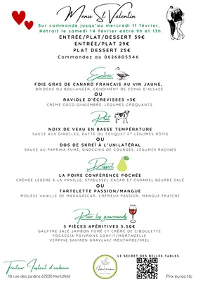 Menu traiteur Benfeld saint-valentin 2026