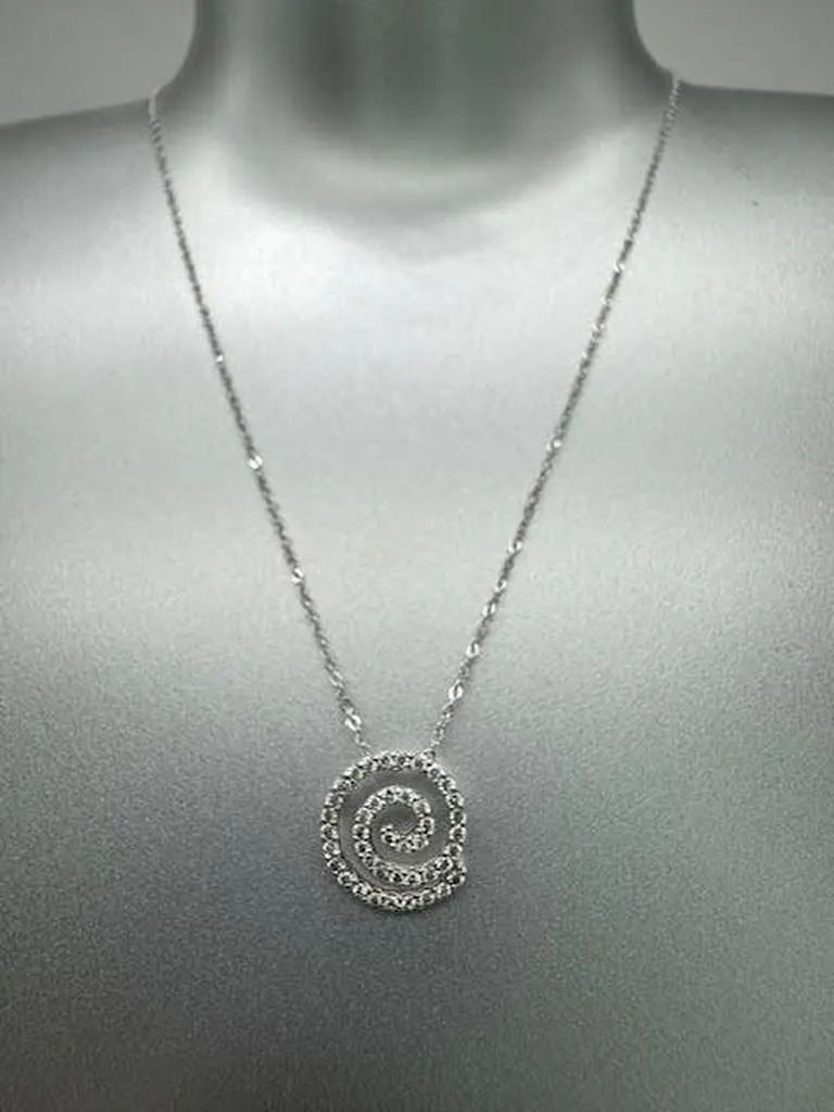 Sophistication et Scintillement : Découvrez le Collier Tourbillon en Or Blanc chez Or Ligne près de Bordeaux