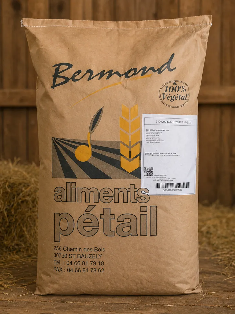 Luzerne pour alimentation animale riche en fibres naturelles