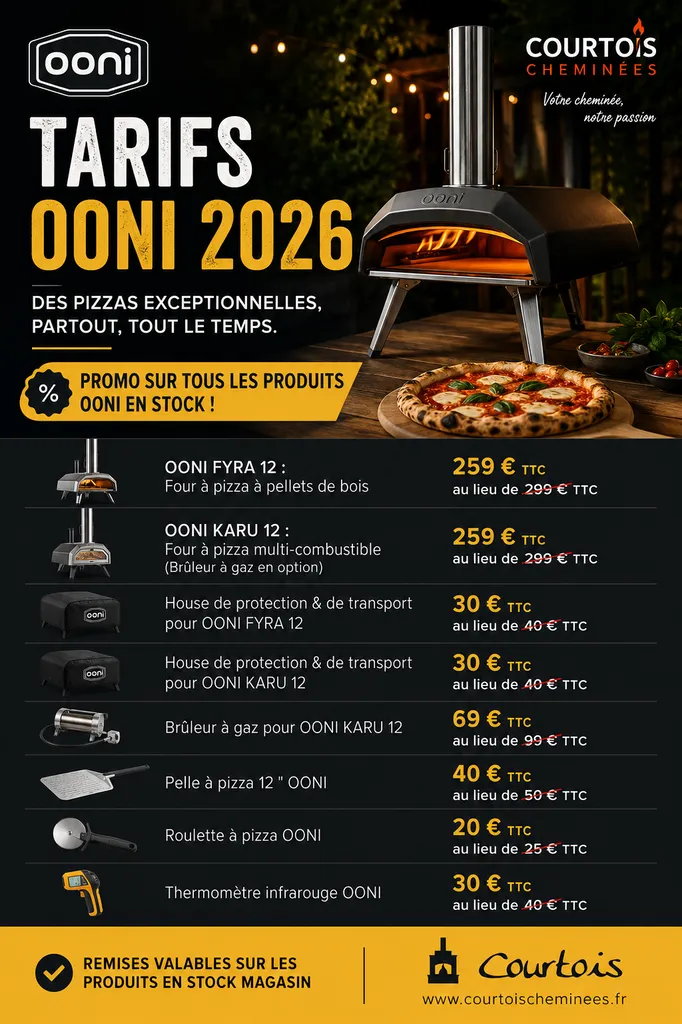 Promotion sur les fours à pizza OONI chez COURTOIS Cheminées Toulouse