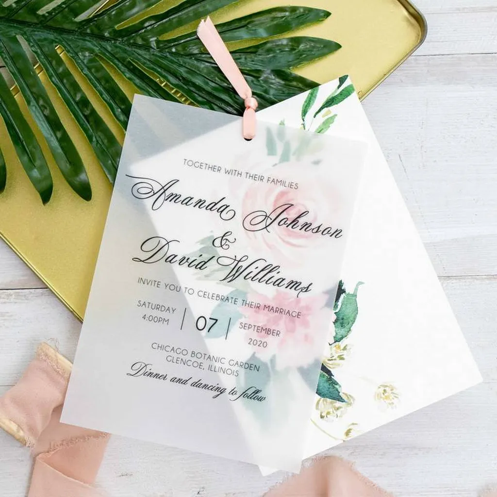 invitation faire part mariage papier calque