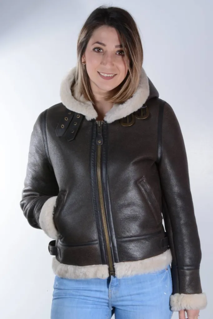 bombardier marron Schott femme