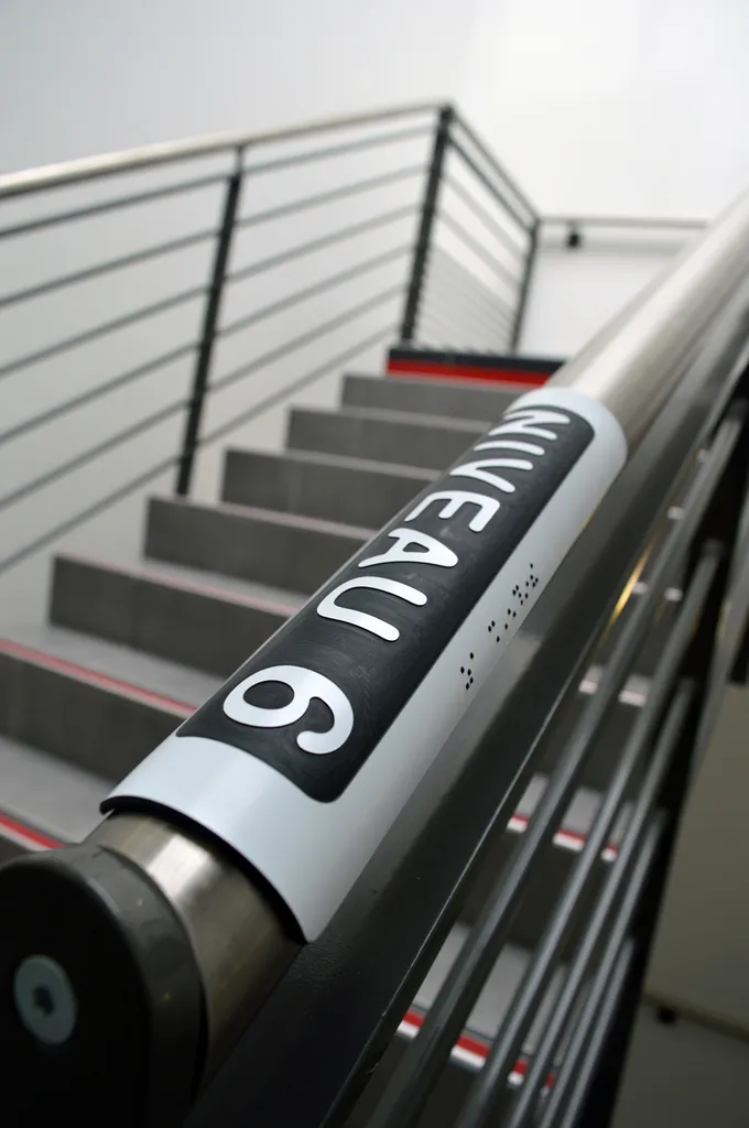 Installation de manchons en braille pour sécuriser et améliorer l’accessibilité des escaliers dans un bâtiment à Chambéry en Savoie