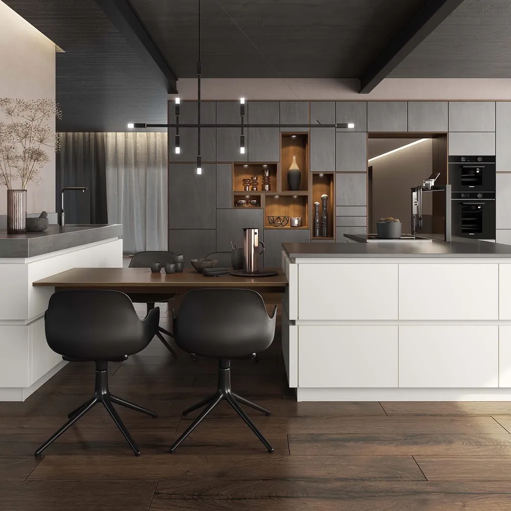 Pose de cuisine moderne minimaliste à Castanet-Tolosan : alignement des meubles bas avec tiroirs coulissants vers Ramonville-Sainte-Agne
