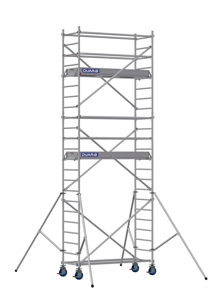Optez pour l'excellence avec l'échafaudage roulant Docker 85 de Duarib, la solution compacte et sécurisée disponible chez Niveau4 pour tous vos chantiers exigeants en hauteur.